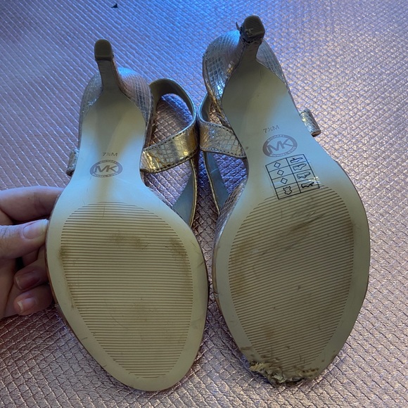 Rose Gold Metallic Michael Kors Heels - Picture 5 of 5